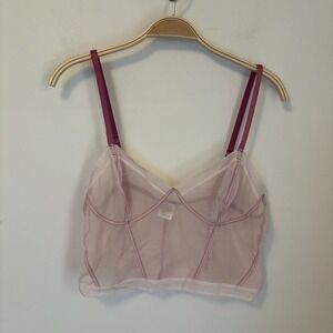 DKNY Sheer Bralette Pink Sexy L Mesh‎
